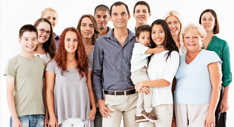 Group of smiling people